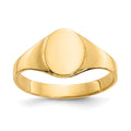 14k 5.0x6.5mm Closed Back Size 1 Baby Oval Signet Ring