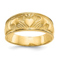 14k Ladies Polished Claddagh Band, Size 6