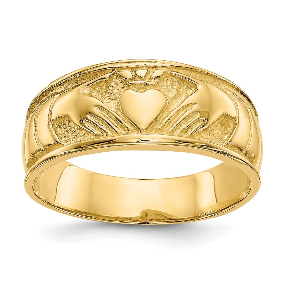 14k Ladies Polished Claddagh Band, Size 6