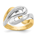 14K Two-Tone Swirl Ring, Size 6