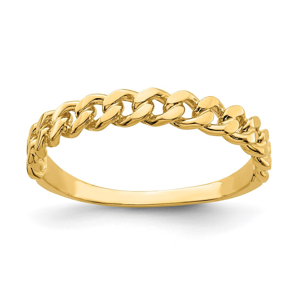 14k Chain Link Band Ring, Size 7