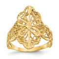 14K Diamond-cut Filigree Ring, Size 6