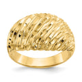 14K Diamond-cut Dome Ring, Size 7