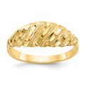 14K Diamond-cut Dome Ring, Size 6, 2.27 g