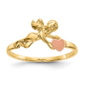 14K Two-tone Angel and Satin Heart Ring, Size 6