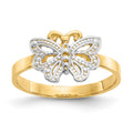 14k and White Rhodium Butterfly Ring, Size 6