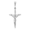 14k White Gold Passion Crucifix Pendant, 42 x 18 mm