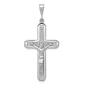 14k White Gold Crucifix Pendant, 48 x 22 mm