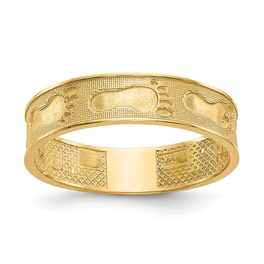 14K Footprints In The Sand Ring, Size 6