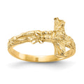 14K Diamond-cut Crucifix Ring, Size 7, 2.29 g