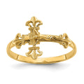 14K Diamond-cut Crucifix Ring, Size 7, 1.46 g
