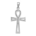 14k White Gold Ankh Cross Pendant, 39 x 19 mm