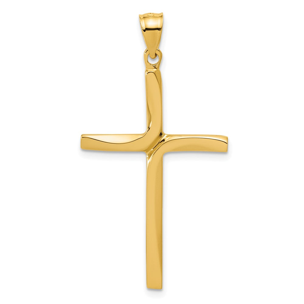 14k Polished Cross Pendant, 41 x 21 mm
