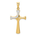 14k and White Rhodium Fancy Cross Pendant, 39 x 20 mm