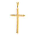 14k Fancy Textured Cross Pendant, 53 x 26 mm