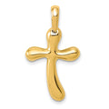 14k Polished Freeform Cross Pendant, 29 x 15 mm