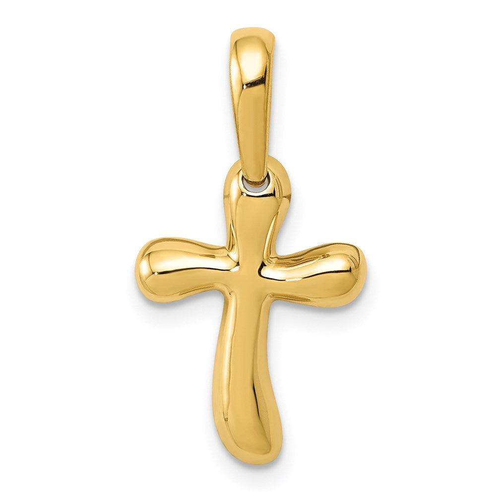 14k Small Freeform Cross, 23 x 12 mm