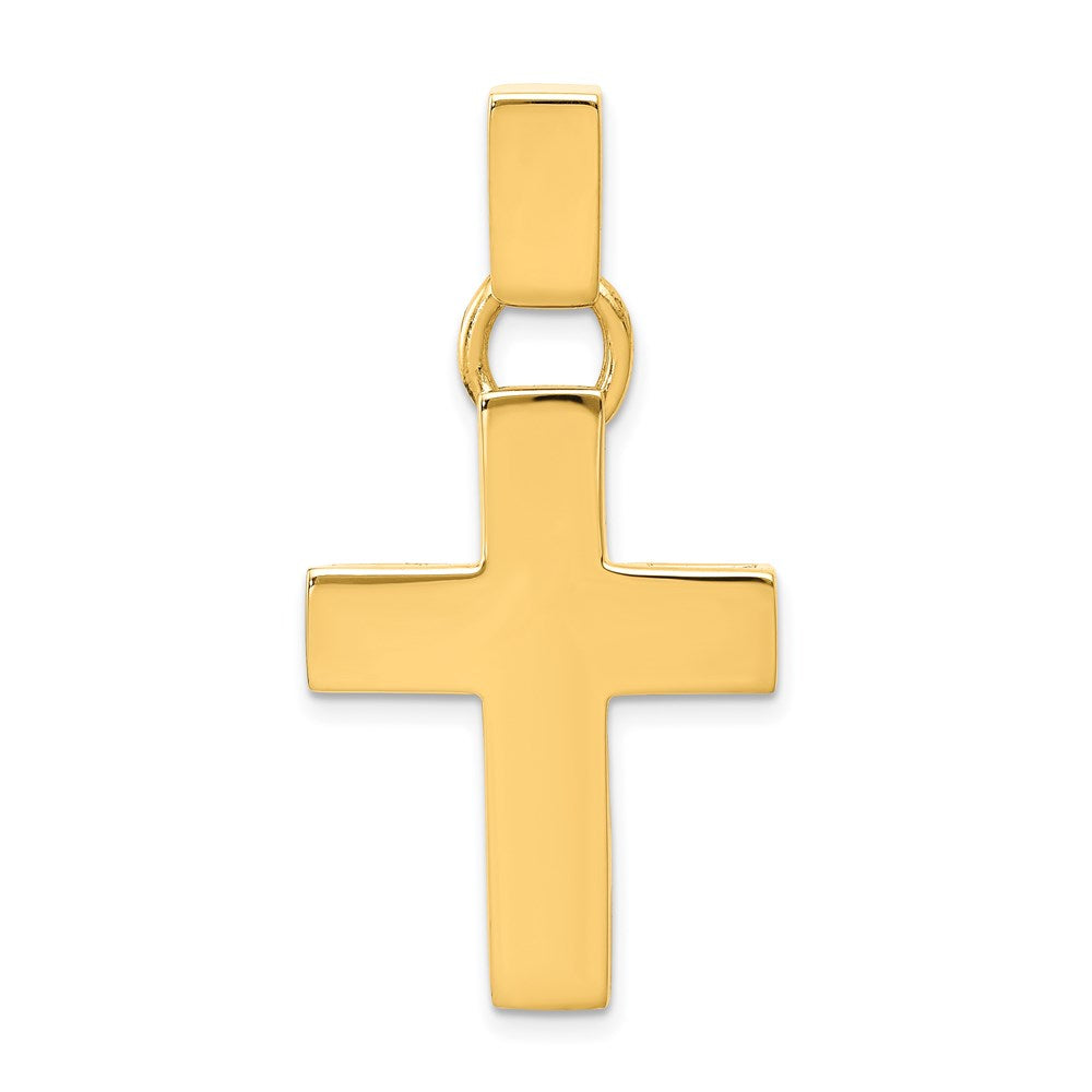 14k Hollow Cross Pendant, 40 x 20.4 mm