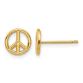 14K Polished 8mm Peace Symbol Post Earrings, 8 x 8 mm