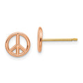 14K Rose and Yellow Gold Polished 8mm Peace Symbol Post Earrings, 8 x 8 mm