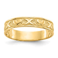 14K Polished X and Hearts Ring, Size 8.75