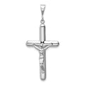 14k White Gold Crucifix Pendant, 46 x 21 mm