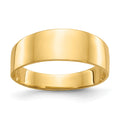14K 3-6mm Flat-top Tapered Cigar Band Ring, Size 7