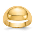 14K 10mm Domed-top Tapered Cigar Band Ring, Size 7