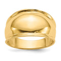 14K Ridge-edged Dome Ring, Size 7.5