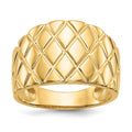 14K Quilted Pattern Dome Ring, Size 7