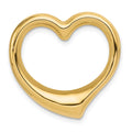 14K Polished Floating Heart Chain Slide, 24 x 24 mm