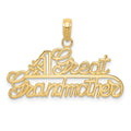 14k #1 GREAT GRANDMOTHER Charm, 20 x 31 mm