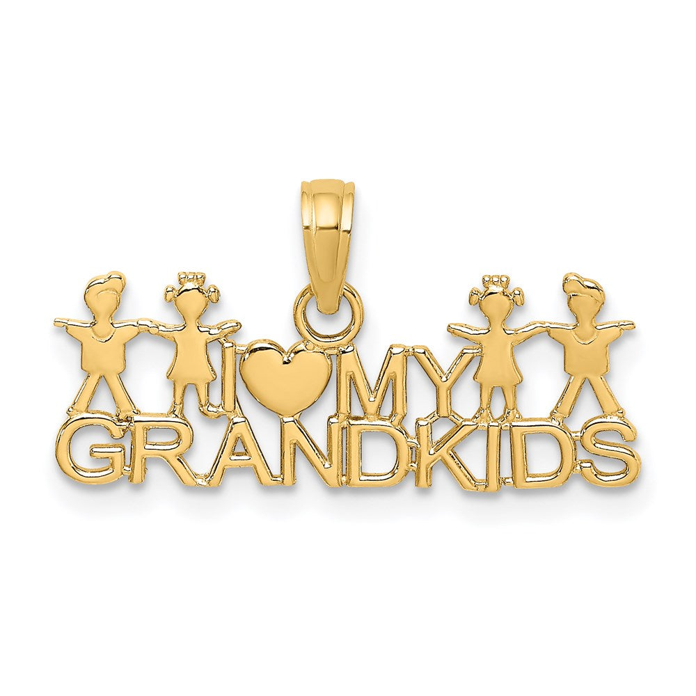 14k I LOVE MY GRANDKIDS Charm, 13.3 x 24.14 mm