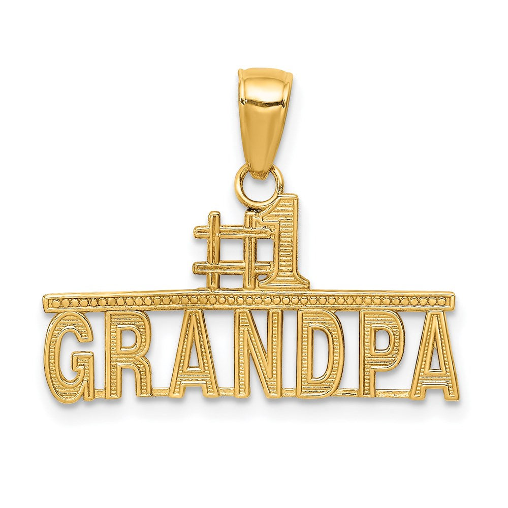 14k #1 GRANDPA Pendant, 18 x 24 mm