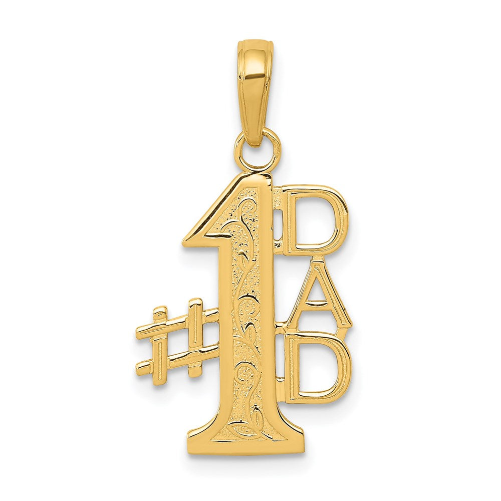 14k #1 DAD Charm, 24.68 x 14 mm