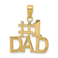 14k #1 DAD Charm, 22 x 20 mm