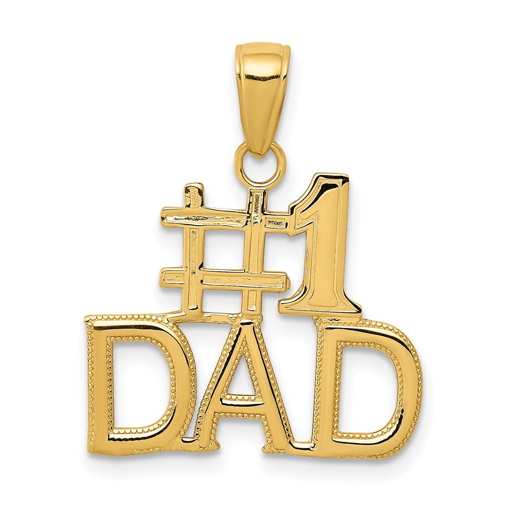 14k #1 DAD Charm, 22 x 20 mm