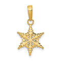 14k Small Snowflake Pendant, 21 x 12 mm