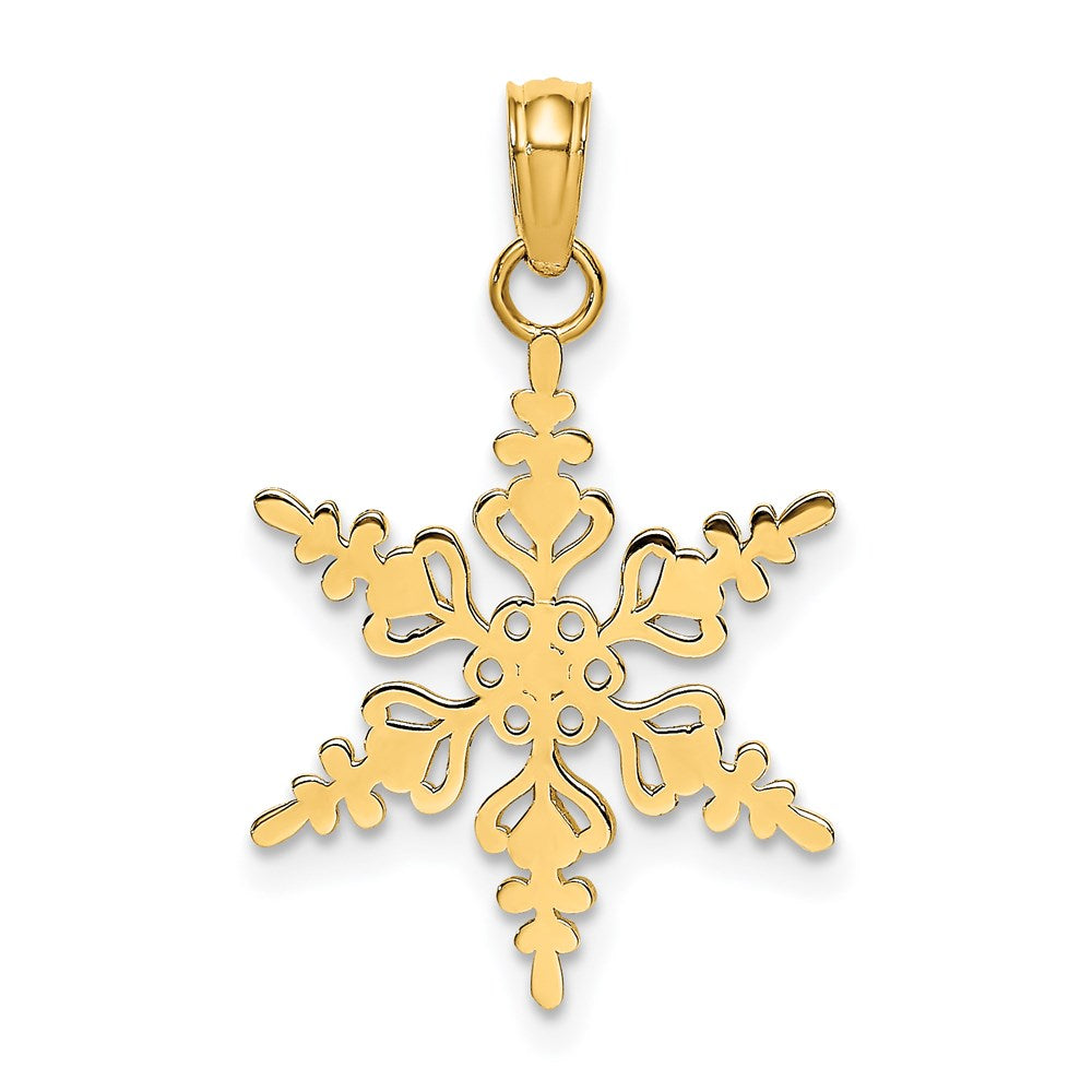 14k Polished Snowflake Charm, 21.6 x 15 mm