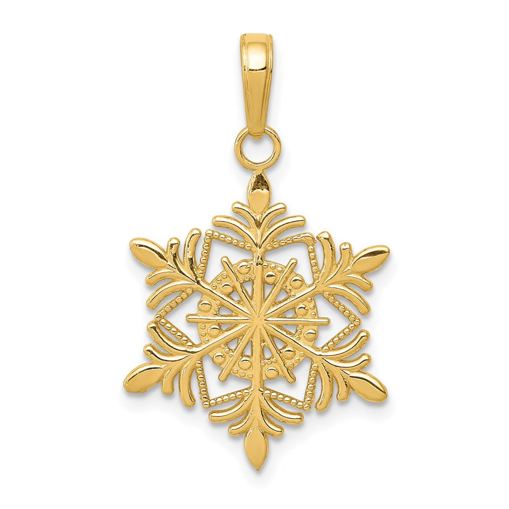 14k Snowflake Pendant, 25 x 16 mm