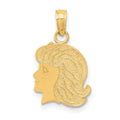 14k Girl Charm, 17 x 12 mm