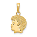 14k Boy charm, 17 x 11 mm