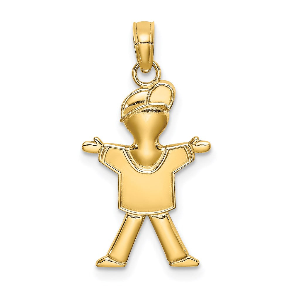 14k Polished Full Body Boy Charm, 23.35 x 13 mm
