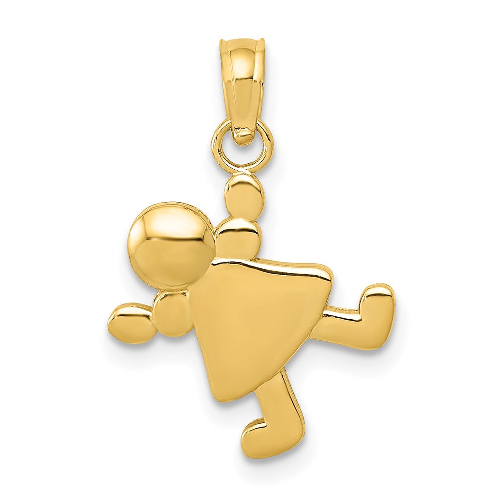 14k Little Girl Charm, 18 x 13 mm