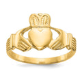14k Mens Polished Claddagh Ring, Size 9.75
