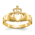14k Polished Claddagh Ring, Size 7, 2.42 g