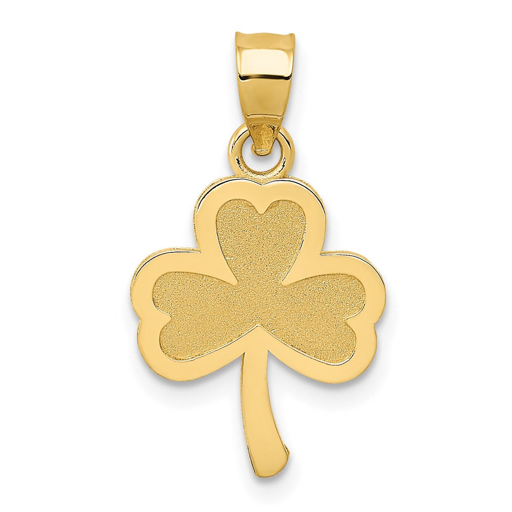 14k 3-Leaf Clover Pendant, 17 x 12 mm