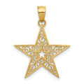 14k Filigree Star Pendant, 19 x 19 mm
