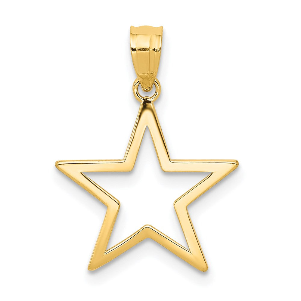 14k Star Charm, 17 x 15 mm