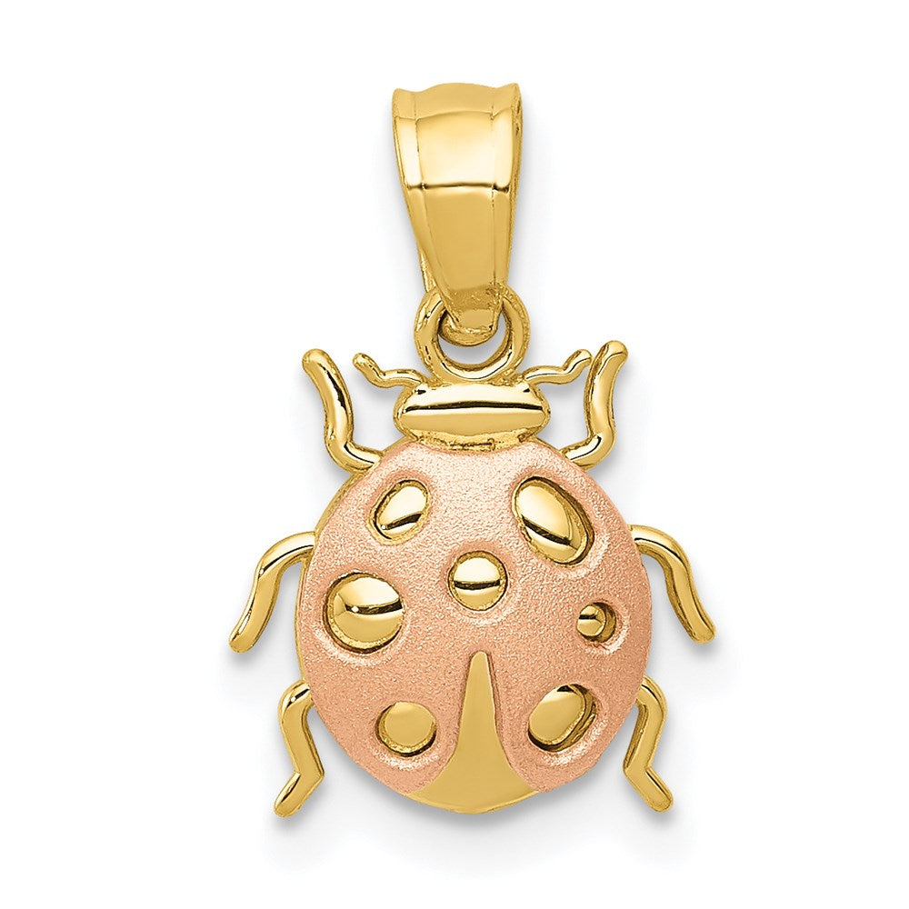14k Two Tone Ladybug Pendant, 12 x 10 mm